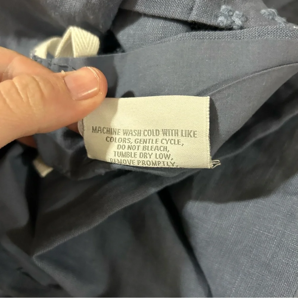 Blue/Gray Embroidered Cotton Duvet Cover